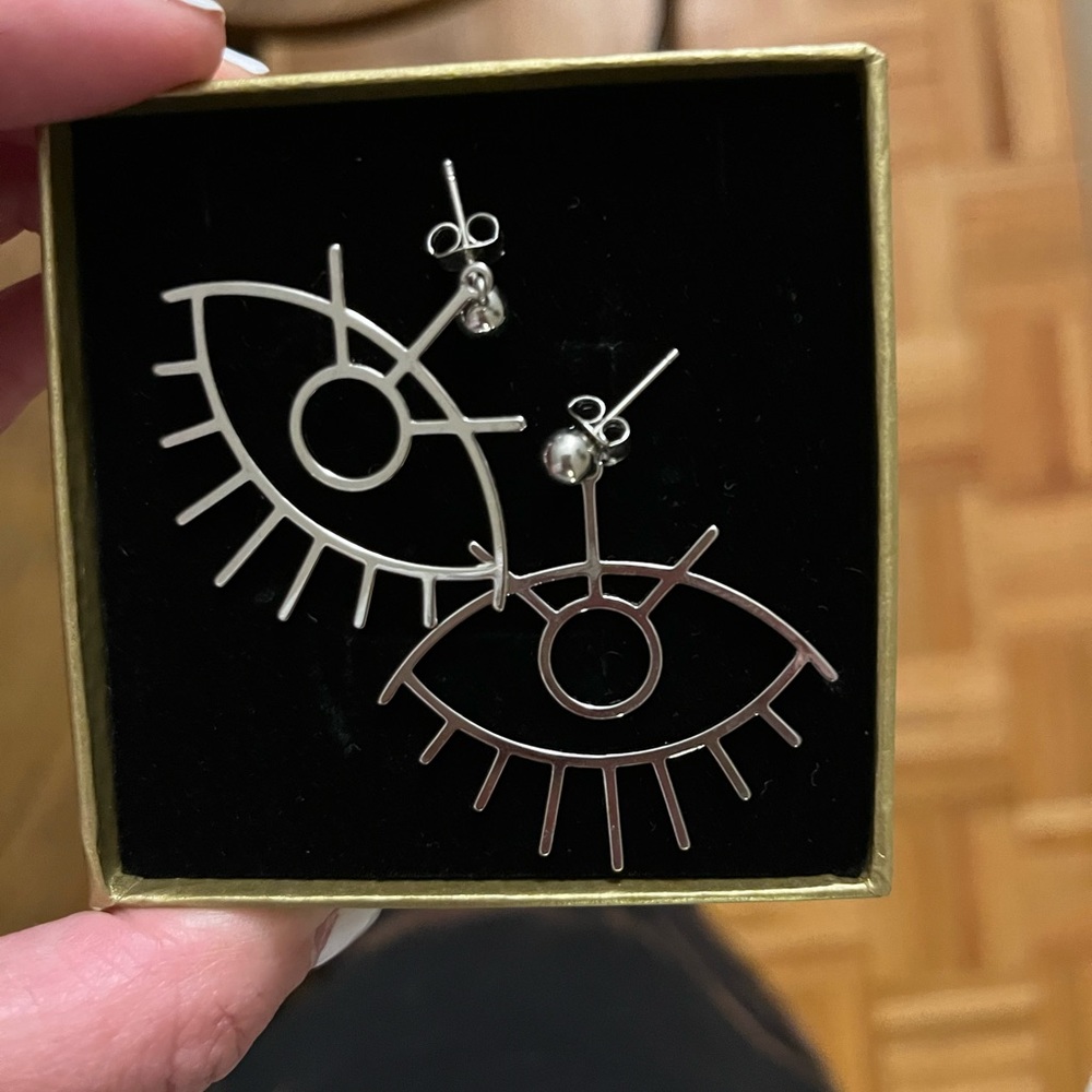 Evil Eye Wire Earrings